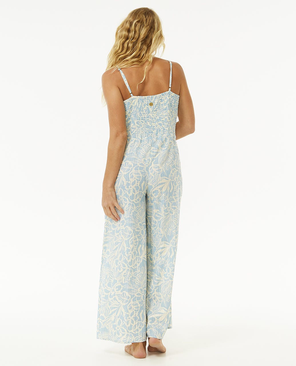 Chambray Jumpsuit - Blue/White