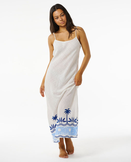 Santorini Sun Printed Maxi Dress - Blue