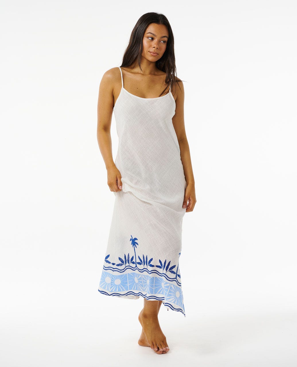 Santorini Sun Printed Maxi Dress - Blue
