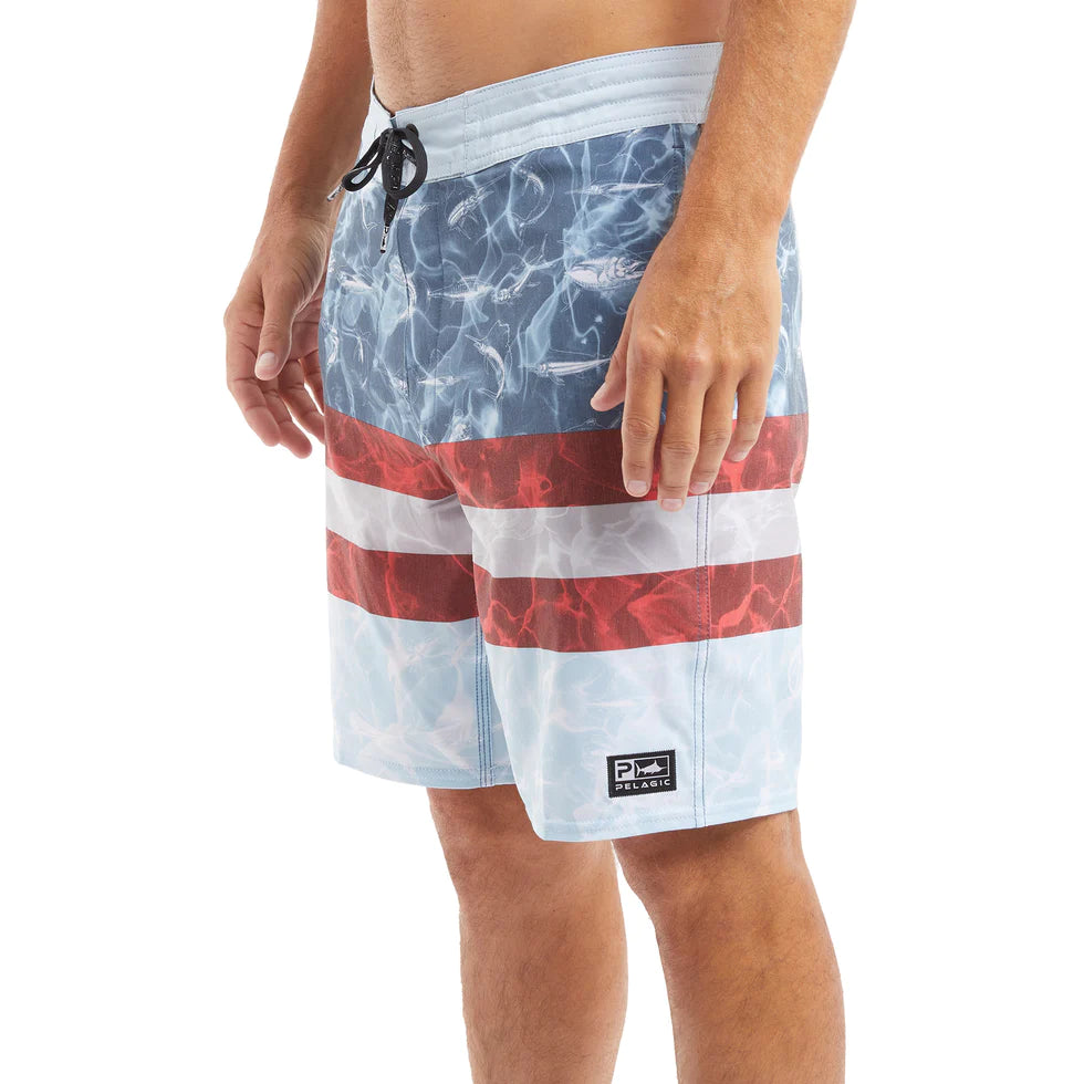 Deep Drop Board Shorts - Americamo - Smokey Blue