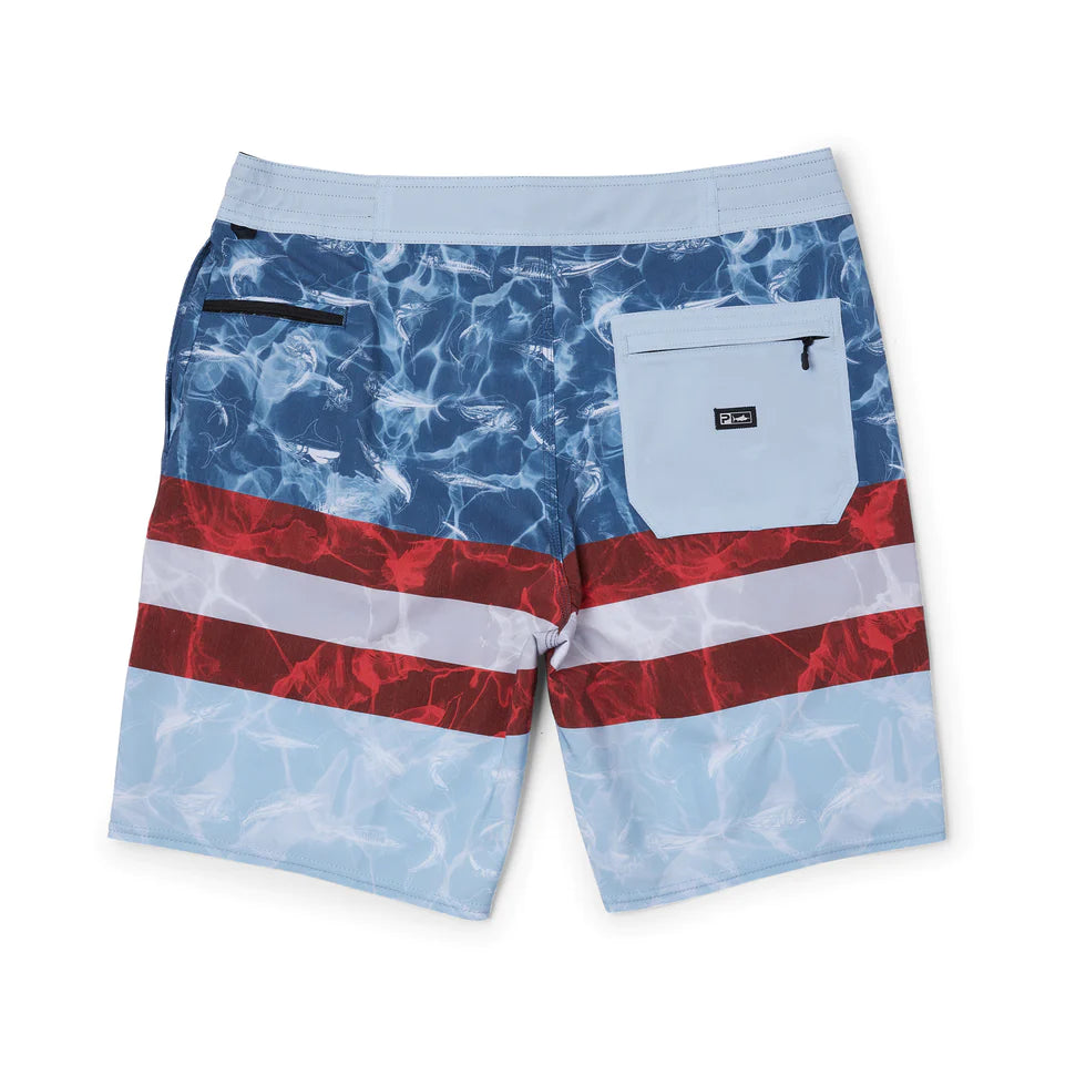 Deep Drop Board Shorts - Americamo - Smokey Blue