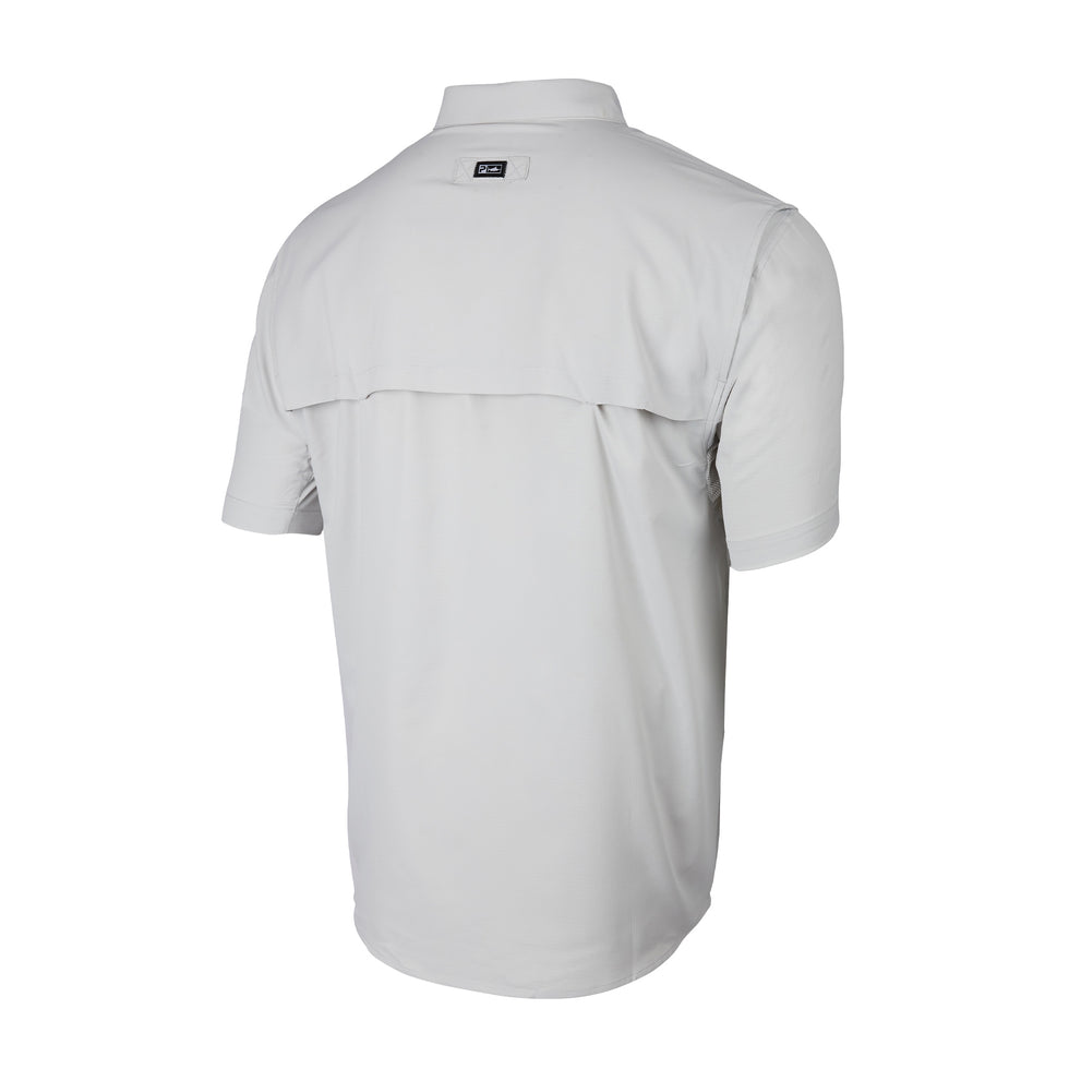 Keys Short Sleeve Button-Down Guide Fishing Shirt - Light Grey