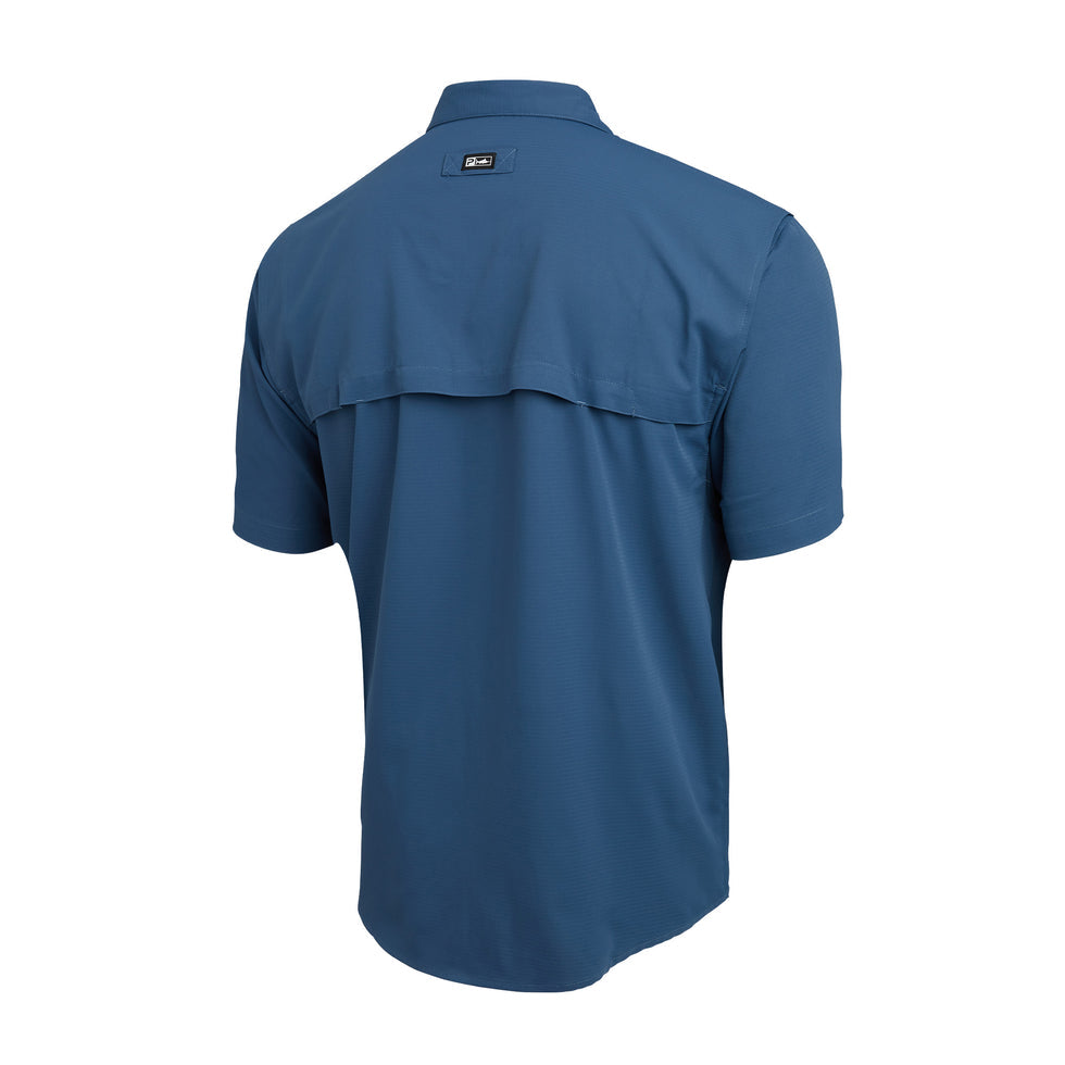 Keys Short Sleeve Button-Down Guide Fishing Shirt - Smokey Blue