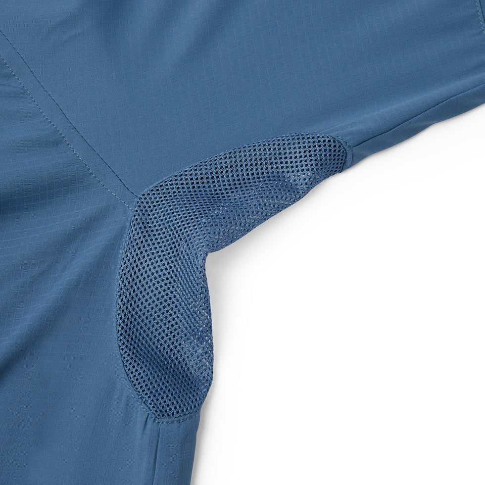 Keys Long Sleeve Button-Down Guide Fishing Shirt - Smokey Blue