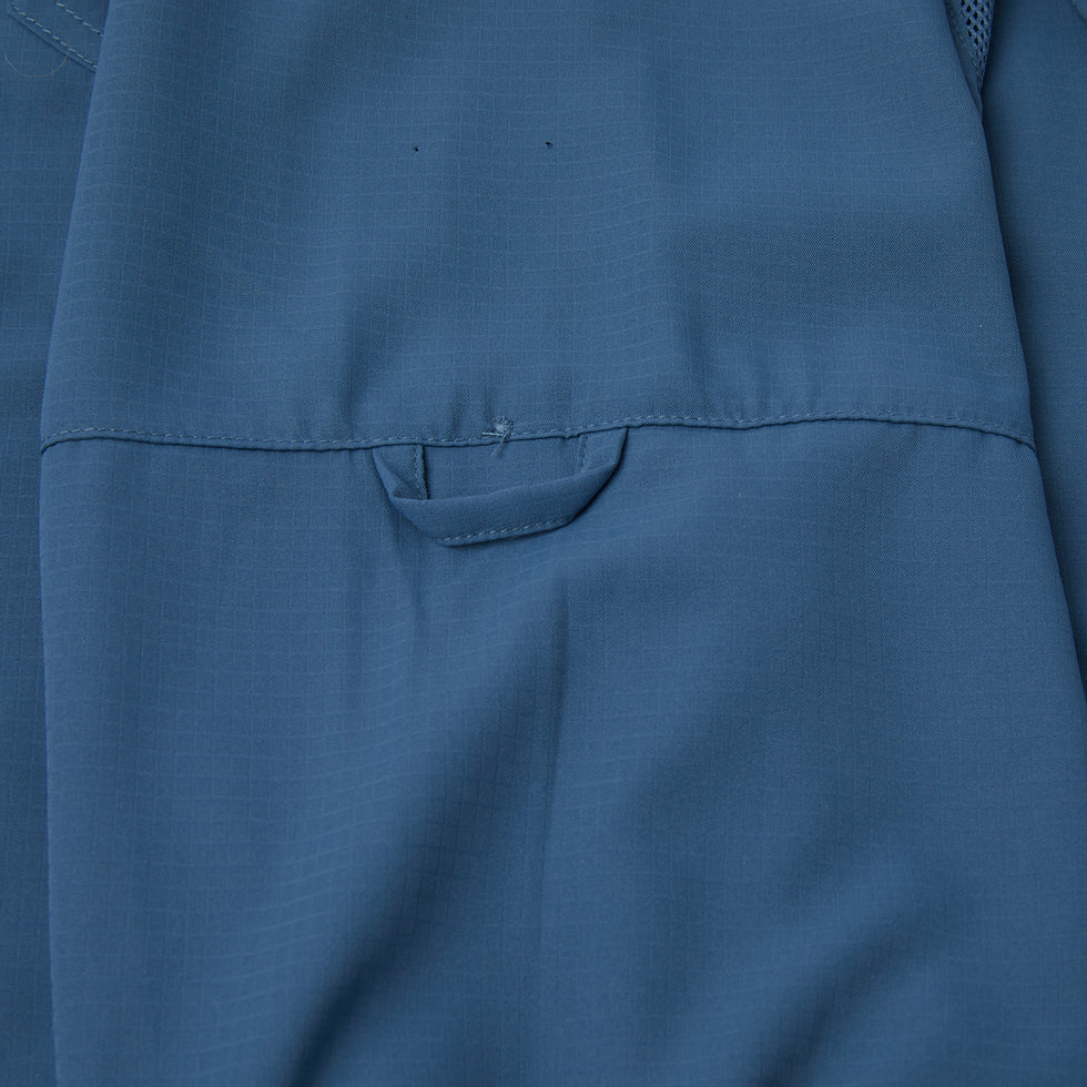 Keys Short Sleeve Button-Down Guide Fishing Shirt - Smokey Blue