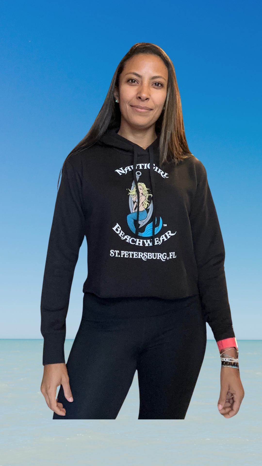 Women's Pullover Hoodie - Black - Kaia Logo (Front)
