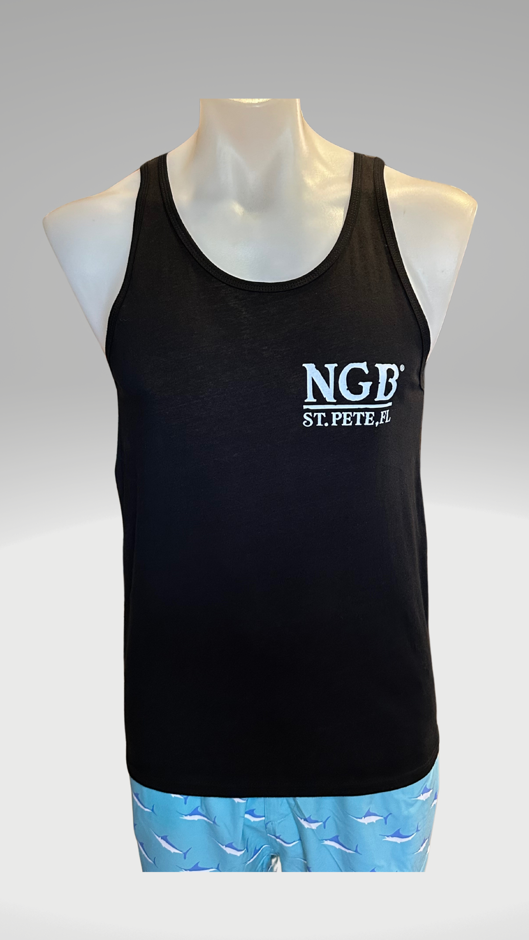 Men's Tank Top - Black - Kaia on Distressed FL Flag