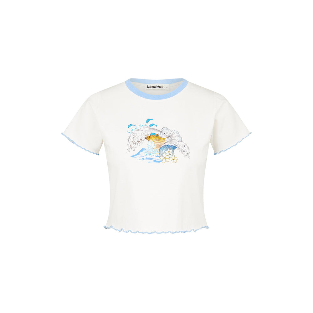 Lettuce Cropped MiniTee - Blue Crush