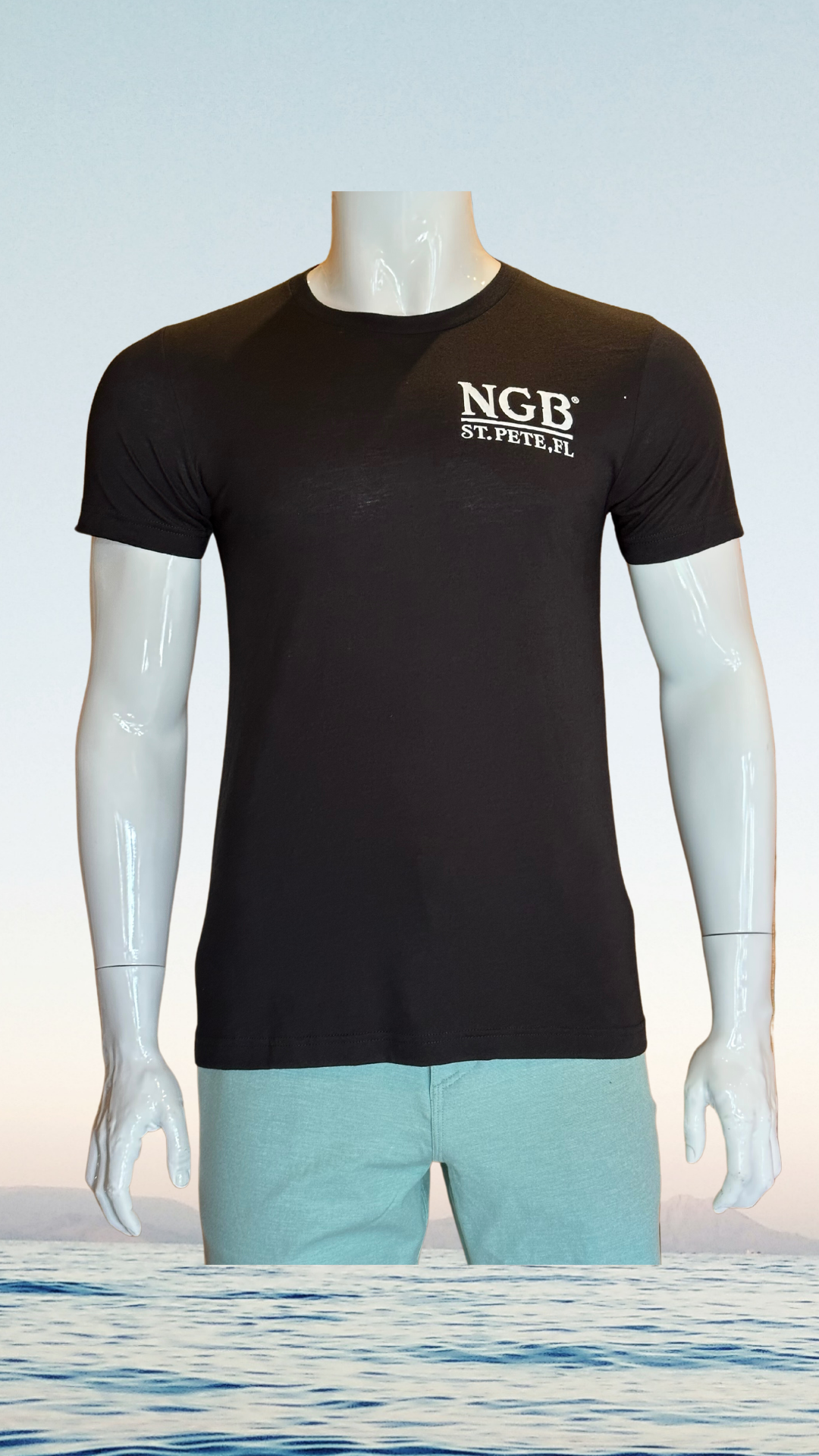 Short Sleeve T-Shirt - Black - Black/White Kaia on FL Seal