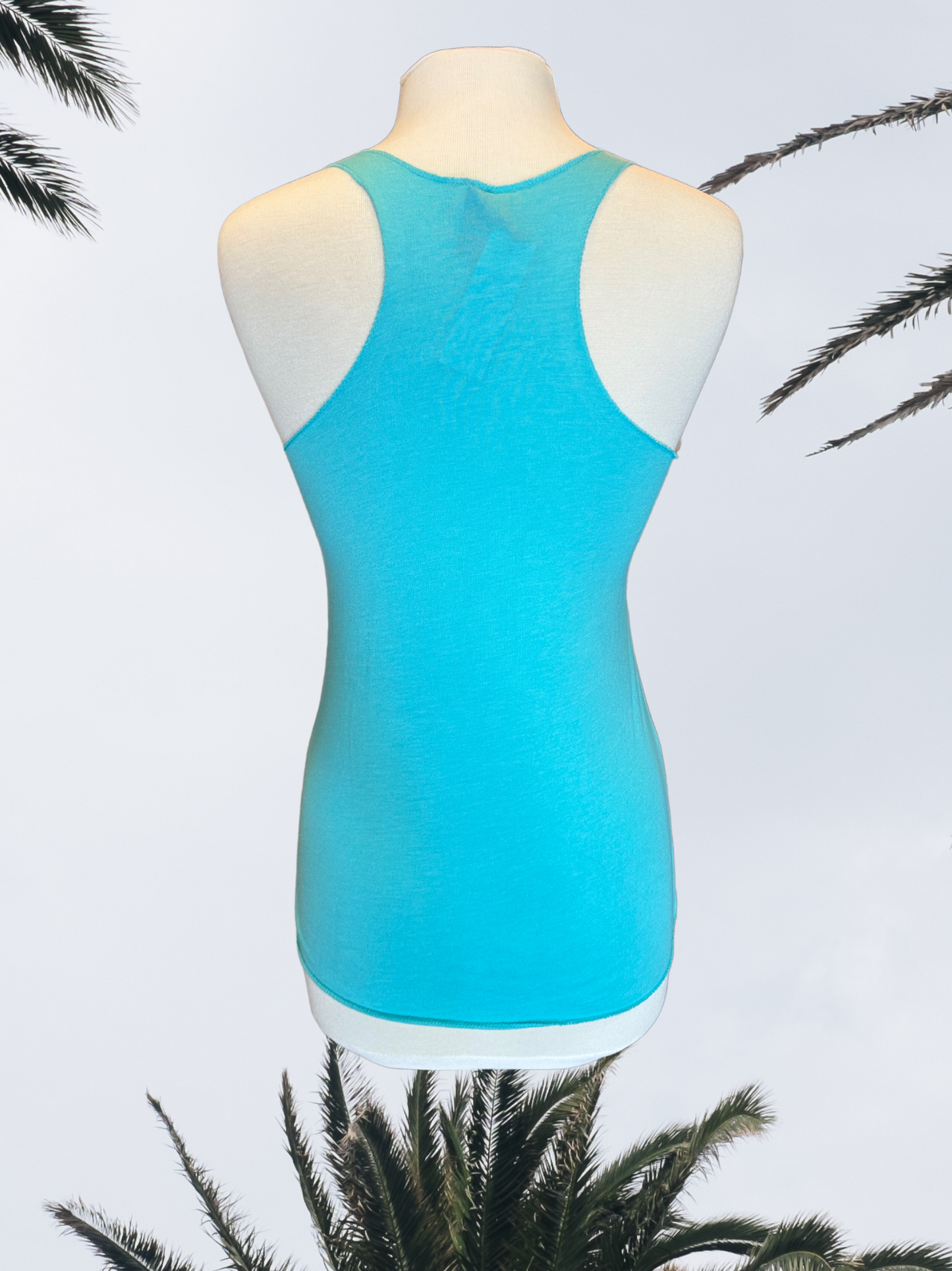 Women's Tank Top - Tahiti Blue - Kaia Logo (Front) - Blue Text