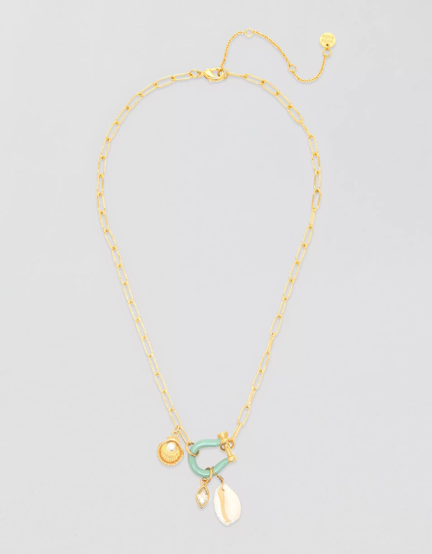 Necklace - Bonne Chance Cowrie Charm - Gold