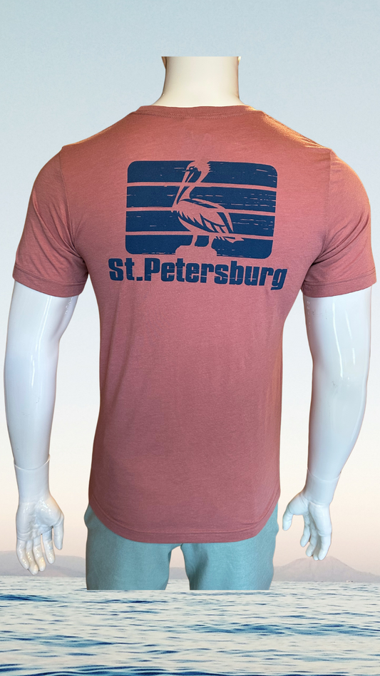Short Sleeve T-Shirt - Mauve - Blue St. Pete Pelican