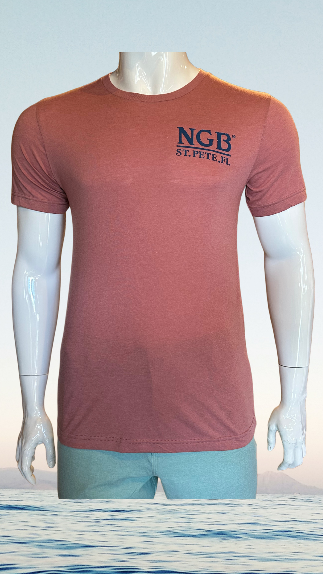 Short Sleeve T-Shirt - Mauve - Blue St. Pete Pelican