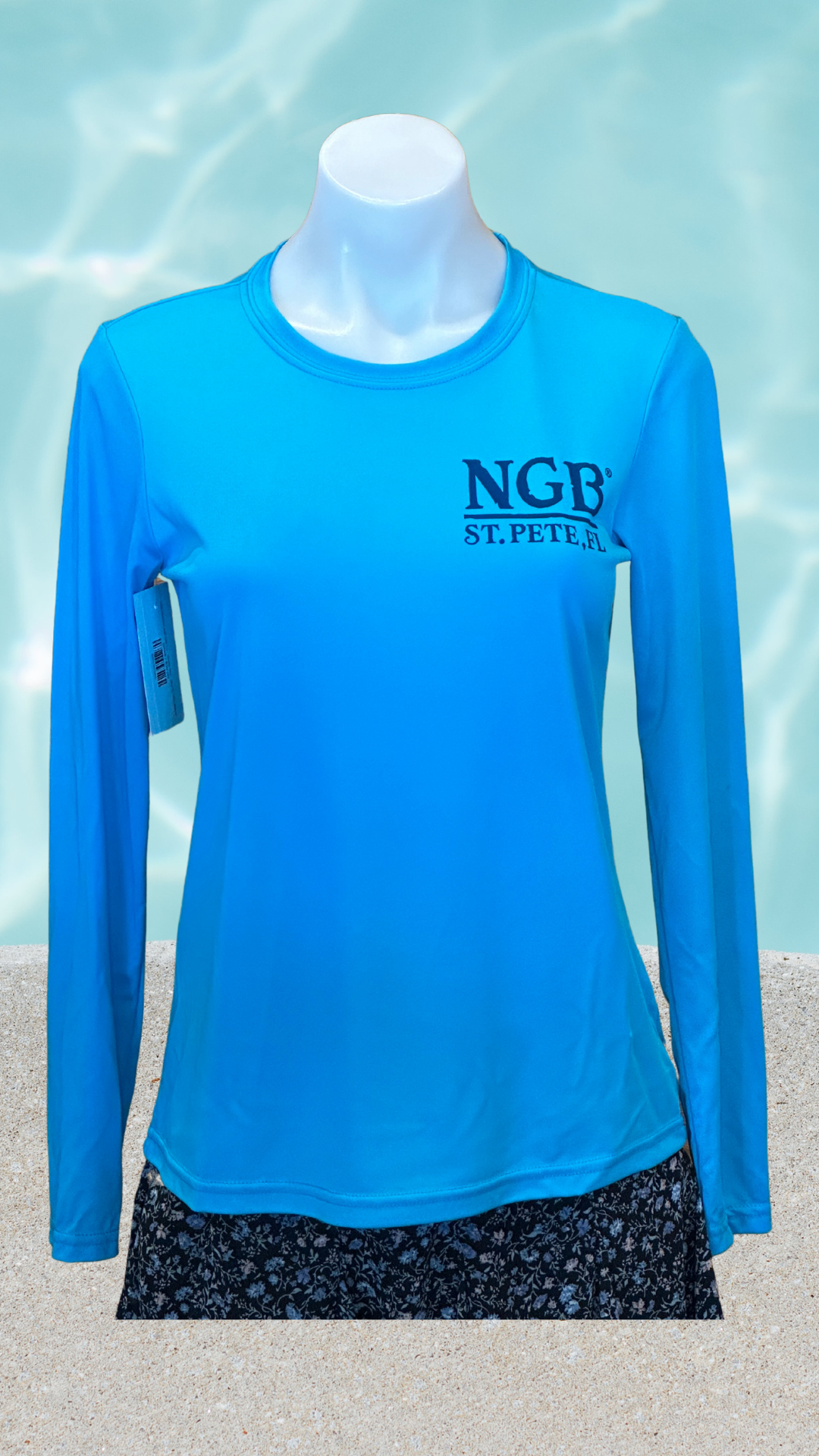 Women's Long Sleeve UPF Sun Shirt - Electric Blue - Blue St. Pete Pelican