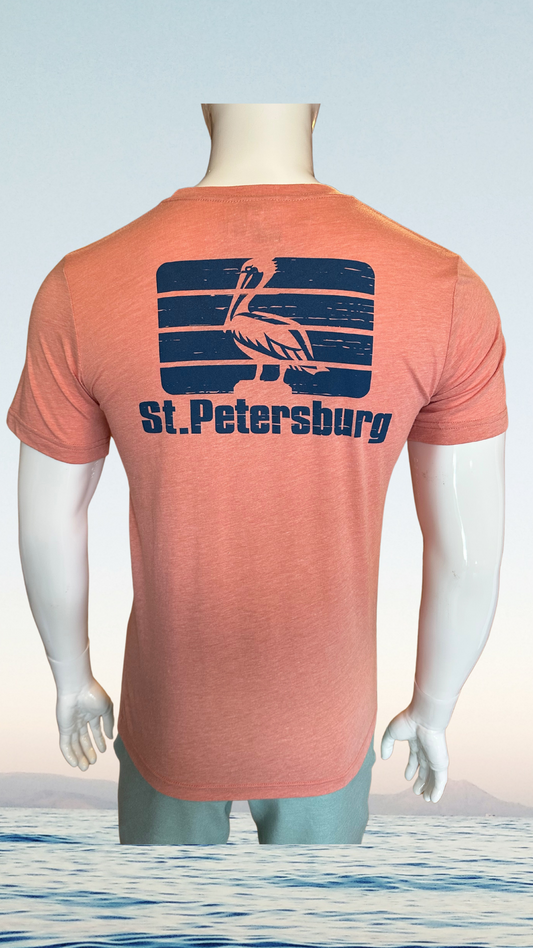 Short Sleeve T-Shirt - Sunset - Blue St. Pete Pelican