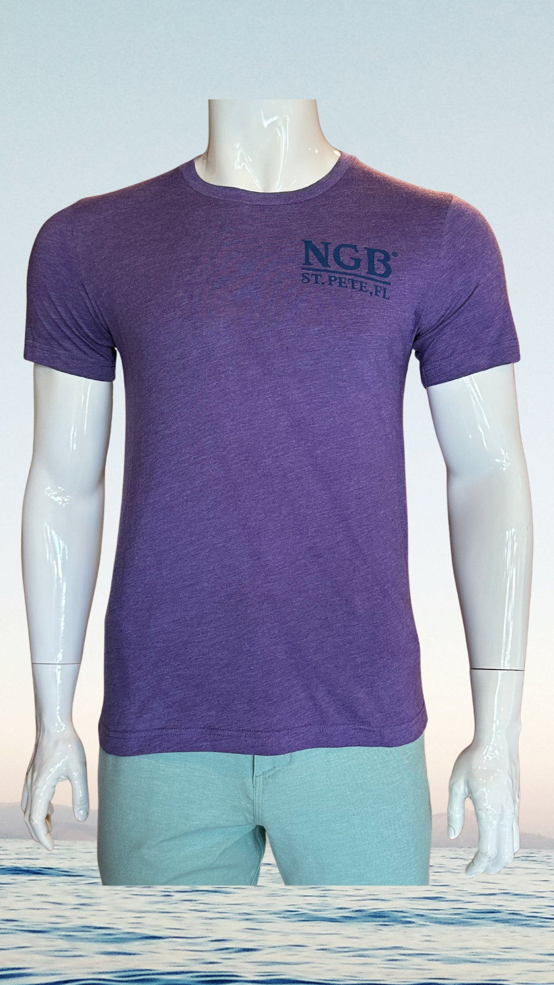 Short Sleeve T-Shirt - Purple - Blue St. Pete Pelican