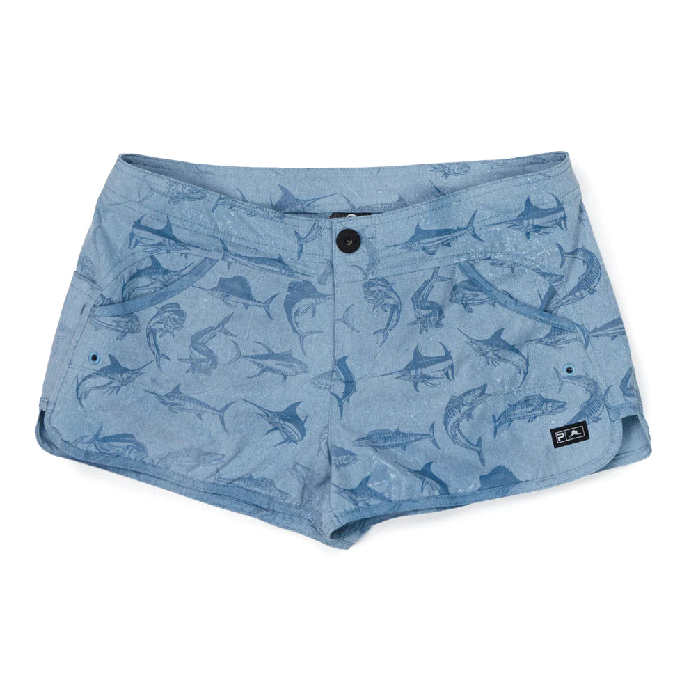 Women's Deep Sea Hybrid Shorts - Water Activated Pattern - Slate
