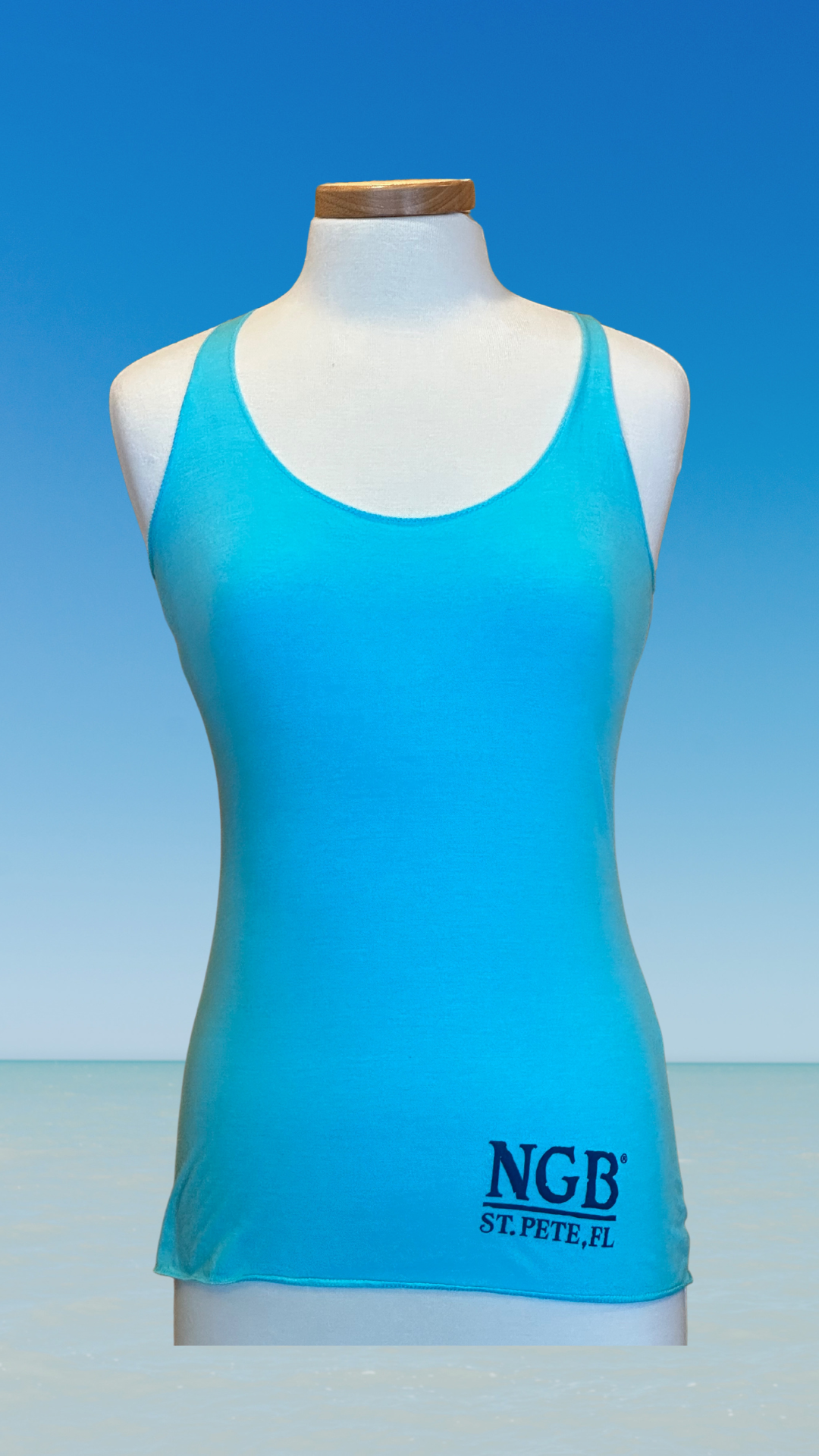 Women's Tank Top - Tahiti Blue - Blue St. Pete Pelican