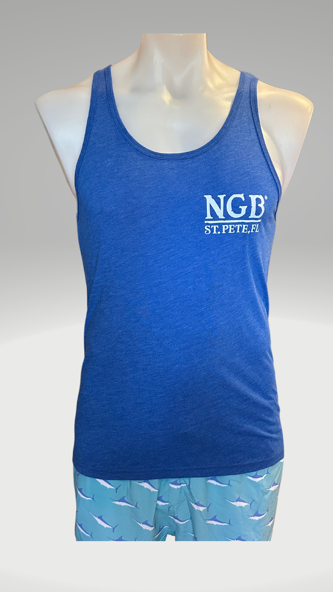 Men's Tank Top - Royal Blue - White St. Pete Pelican