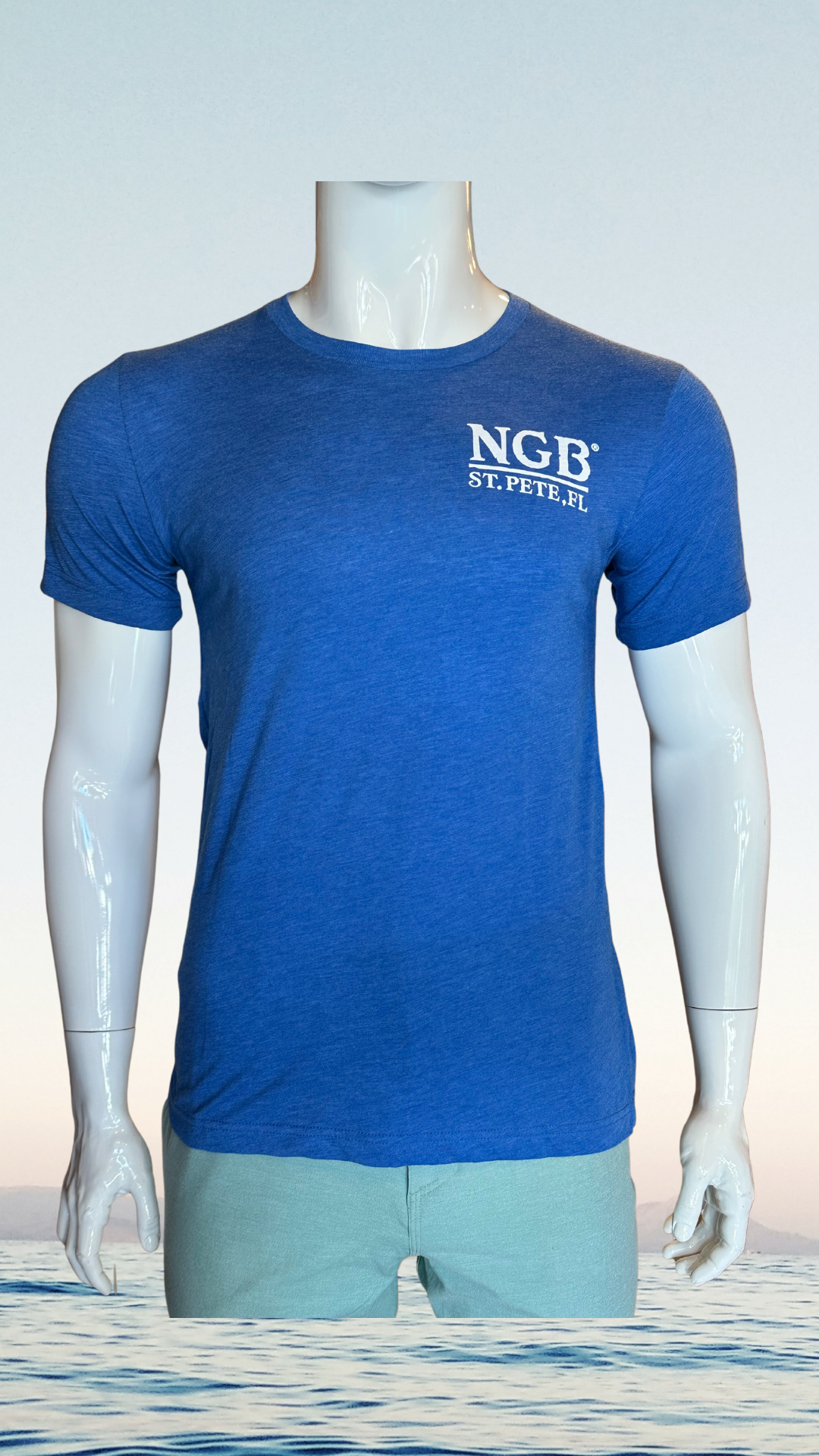 Short Sleeve T-Shirt - Royal Blue - White St. Pete Pelican