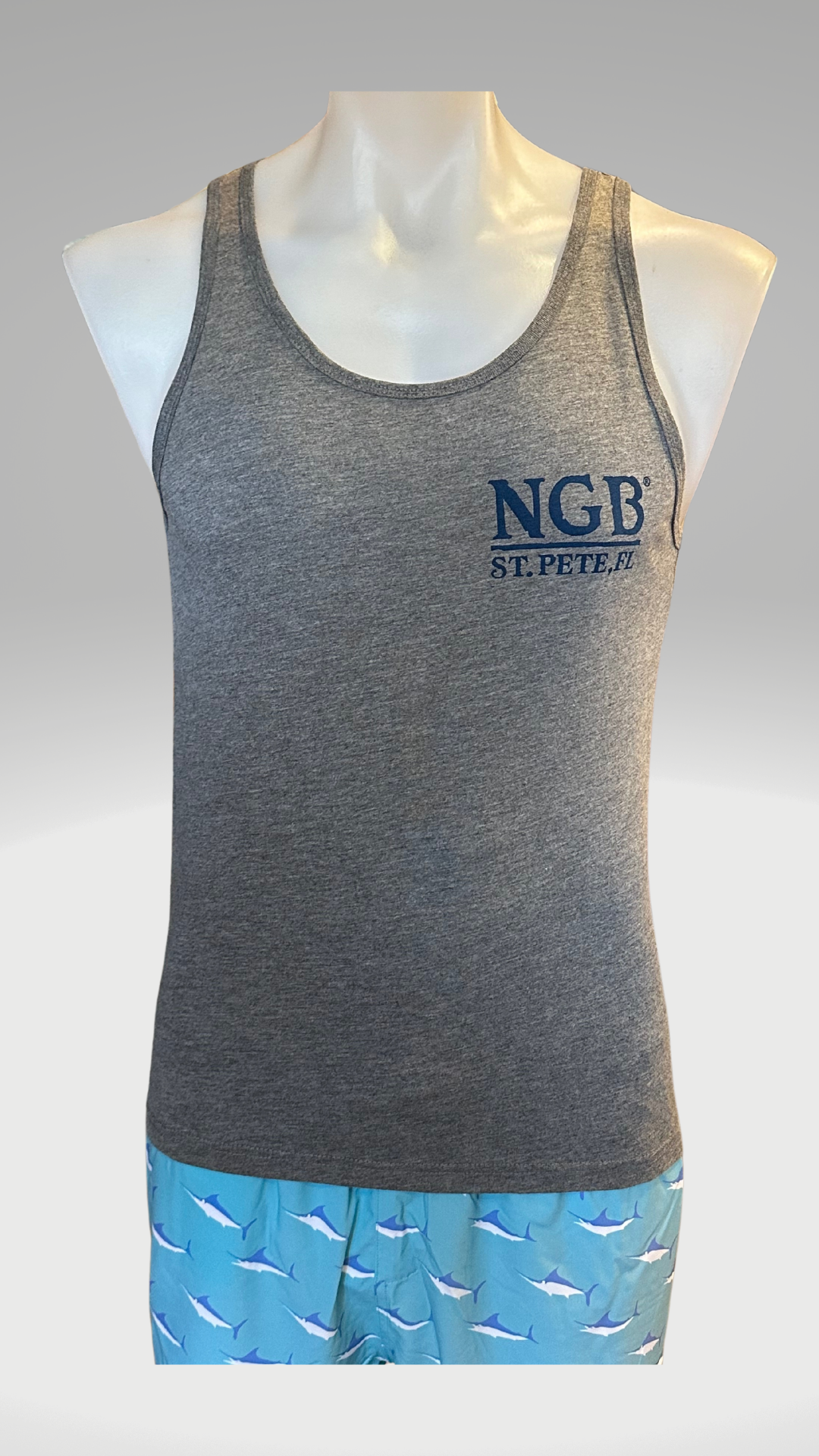 Men's Tank Top - Grey - Blue St. Pete Pelican