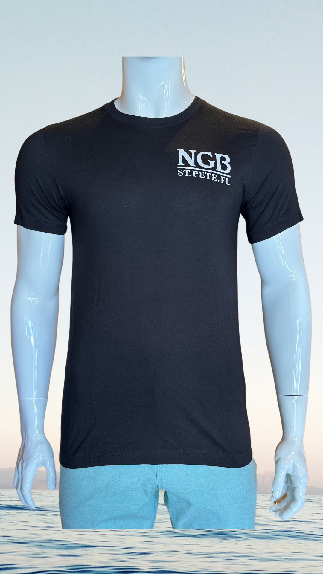 Short Sleeve T-Shirt - Black - White St. Pete Pelican