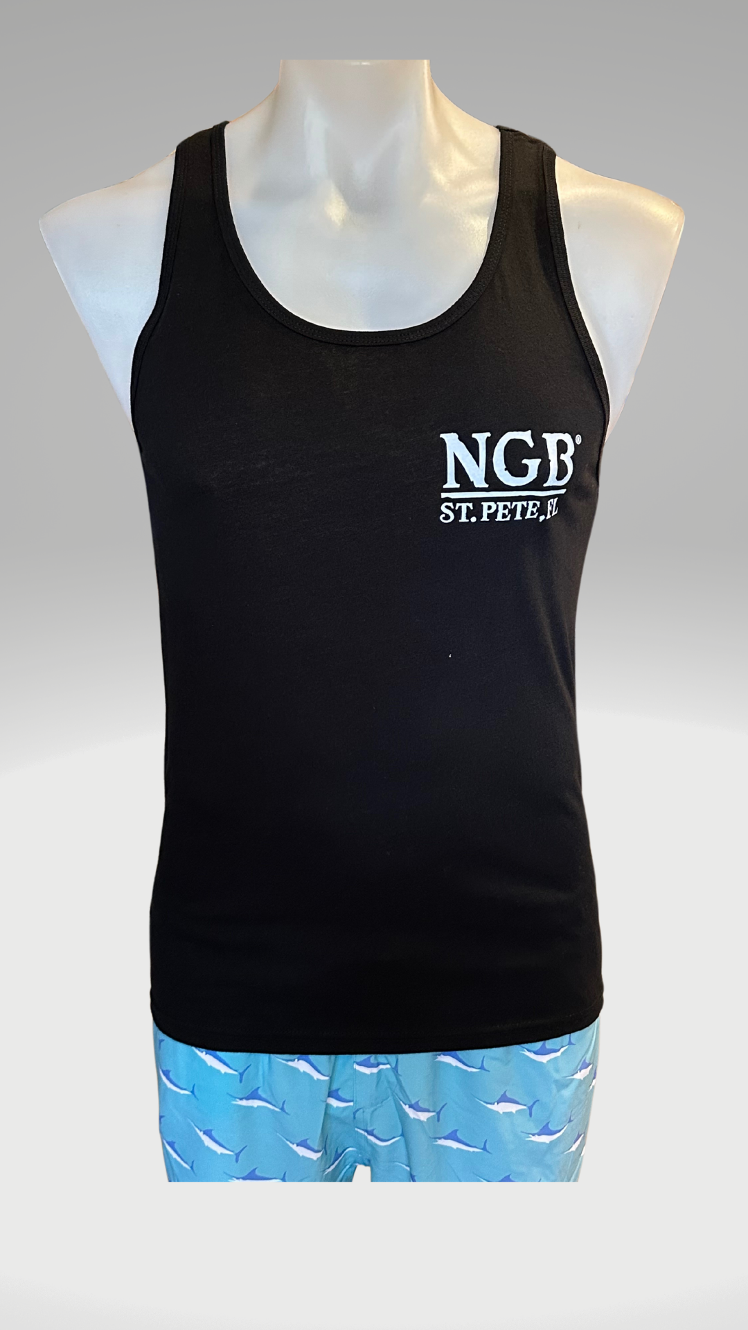 Men's Tank Top - Black - White St. Pete Pelican