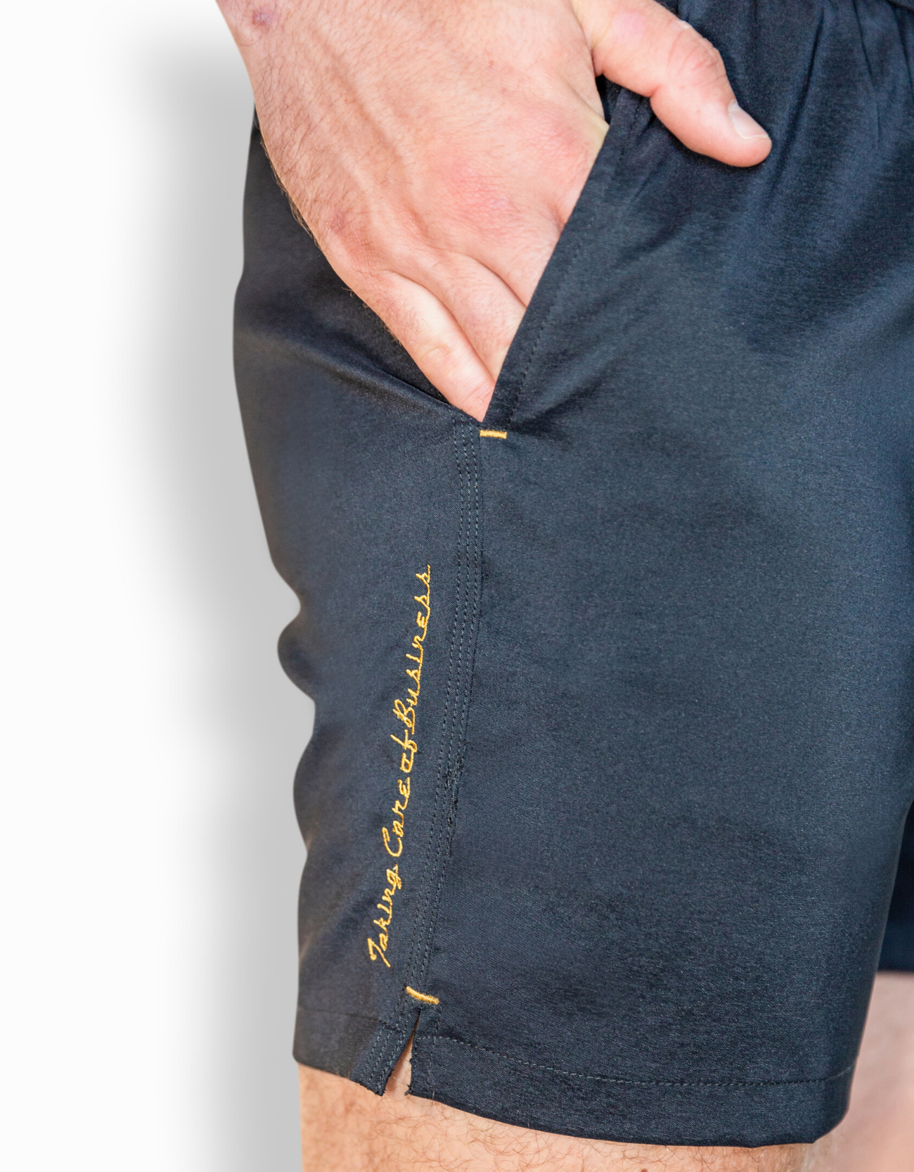 Neptune Elastic Waist Swim Shorts - Fort Knox (Black)
