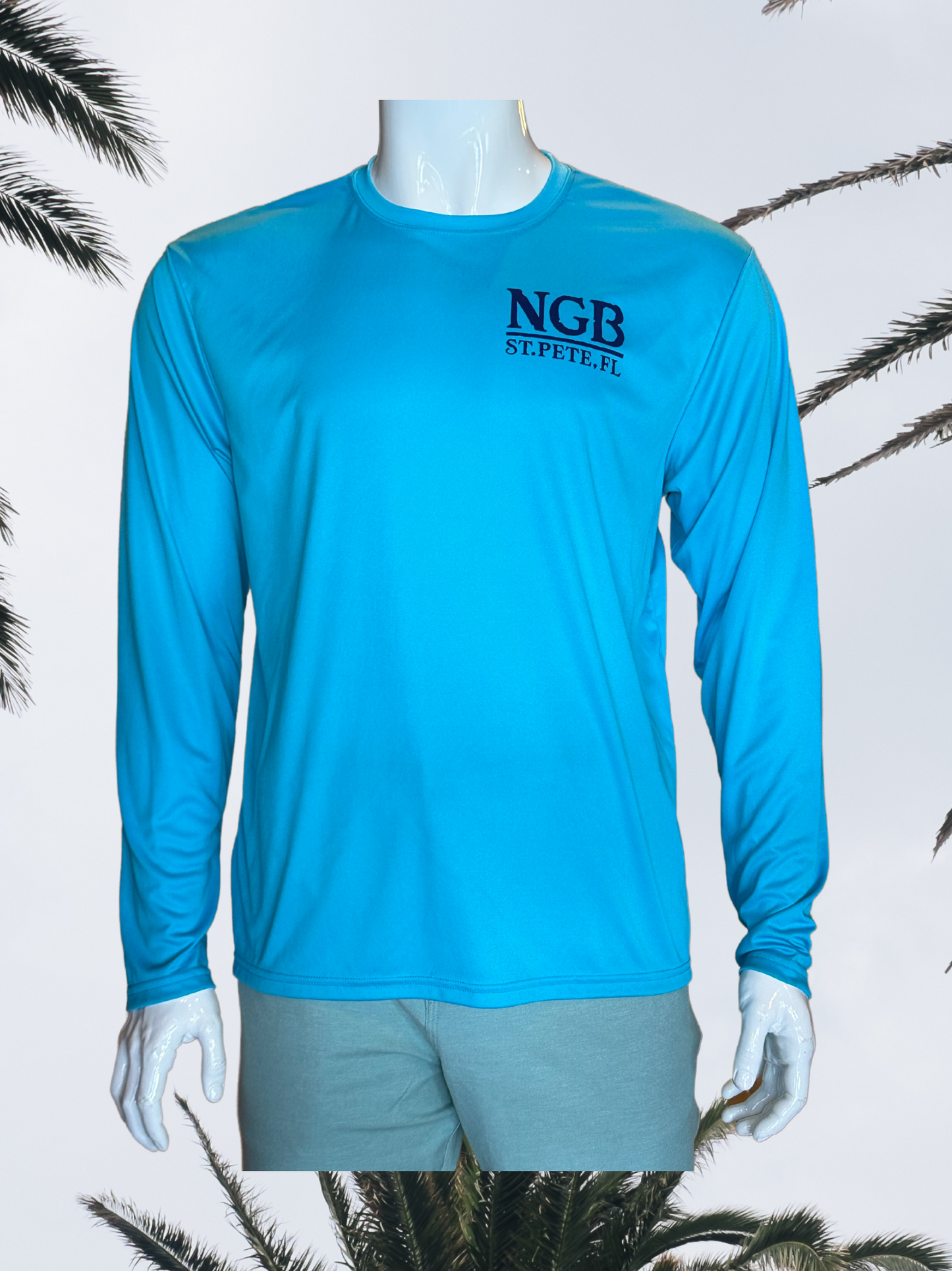 Long Sleeve UPF Sun Shirt - Turquoise - Blue Saint Petersburg State