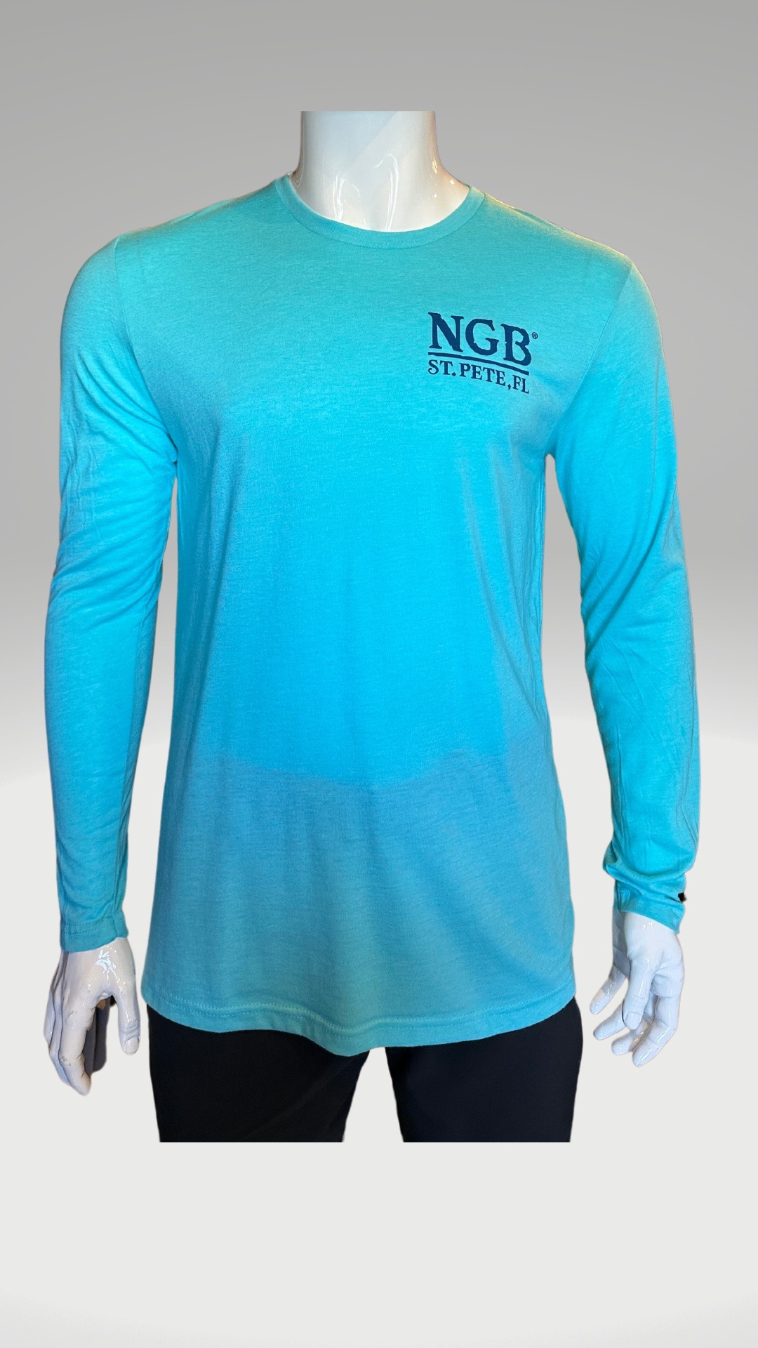 Long Sleeve T-Shirt - Tahiti Blue - Blue St. Pete Pelican