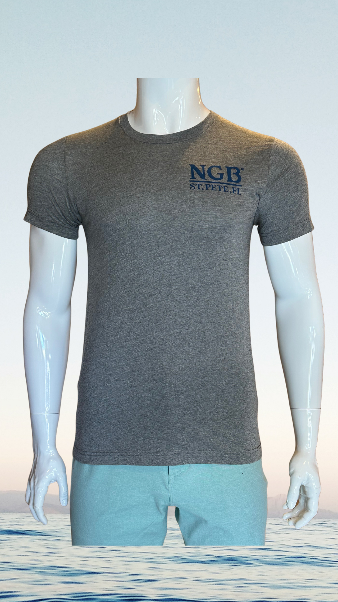 Short Sleeve T-Shirt - Grey - Blue St. Pete Pelican