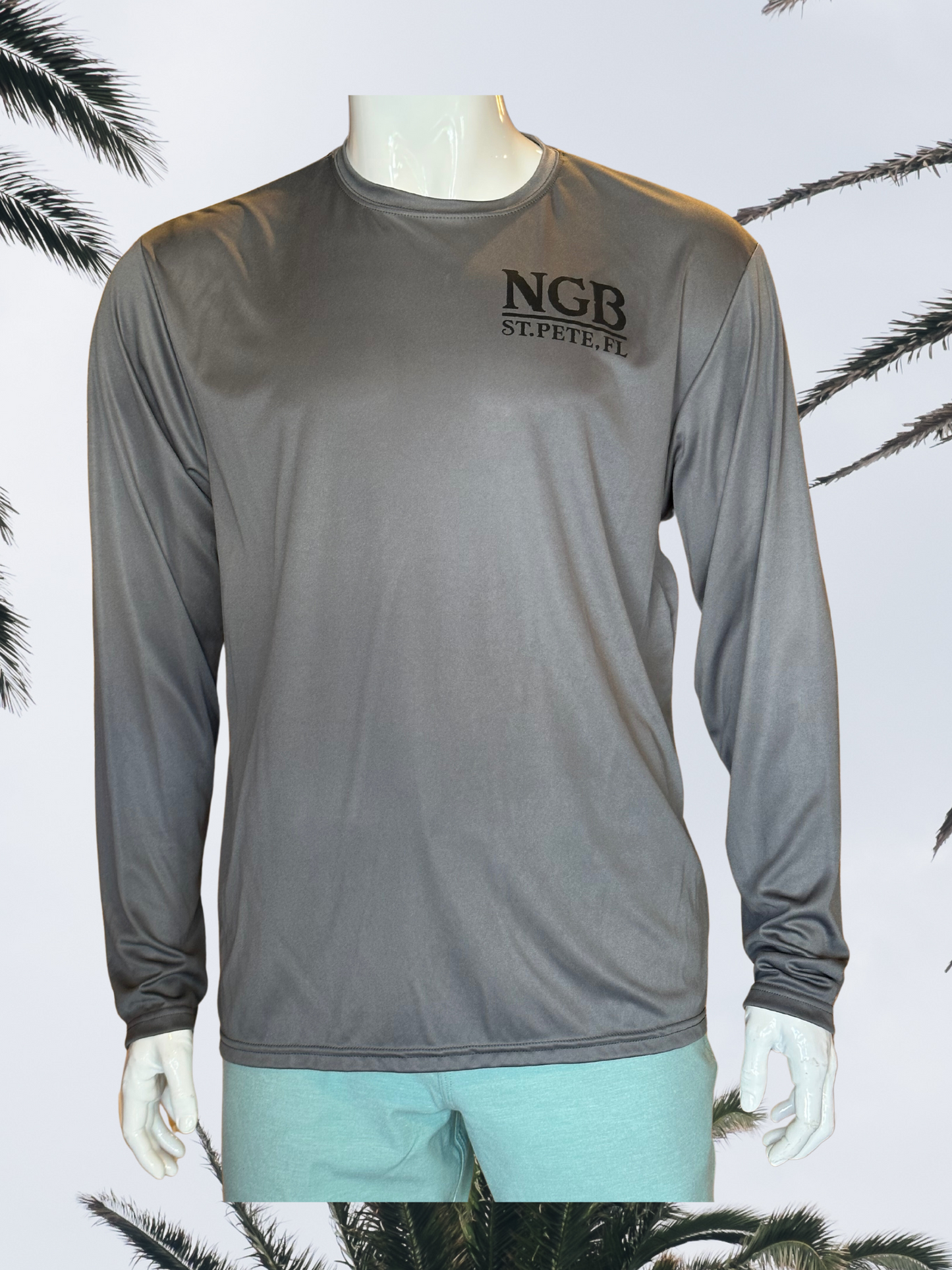 Long Sleeve UPF Sun Shirt - Grey - Black Saint Petersburg State
