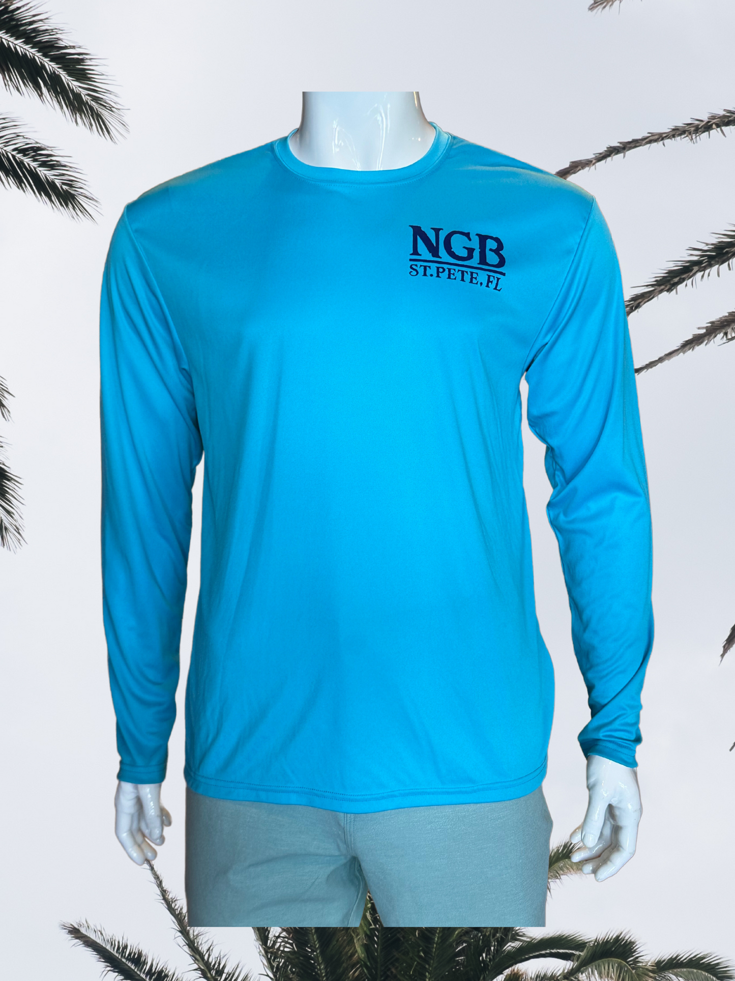 Long Sleeve UPF Sun Shirt - Electic Blue - Blue St. Pete Pelican