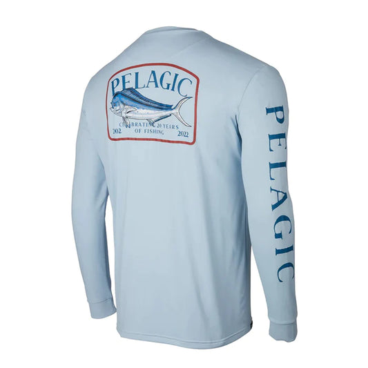 Long Sleeve UPF Sun Shirt - Aquatek Game Fish - Light Blue