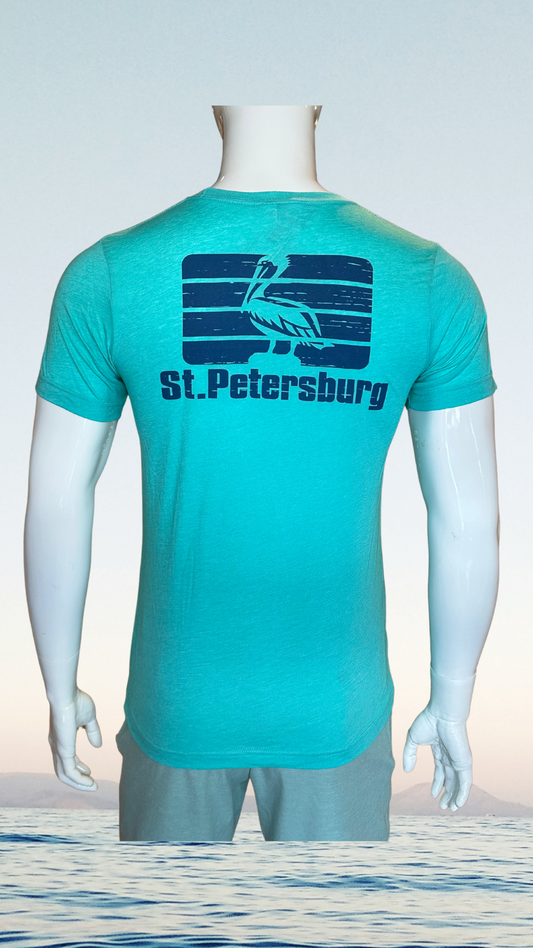 Short Sleeve T-Shirt - Sea Green - Blue St. Pete Pelican