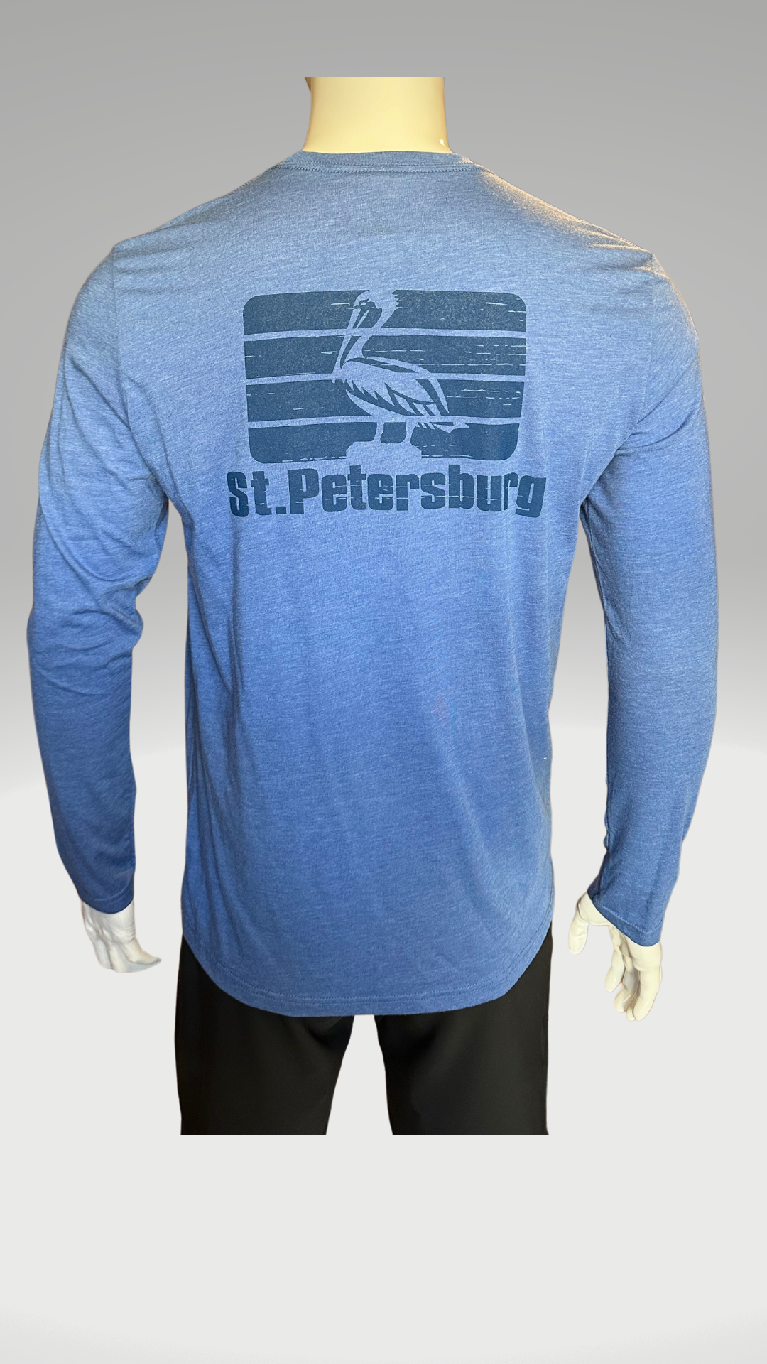 Long Sleeve T-Shirt - Vintage Royal Blue - Blue St. Pete Pelican