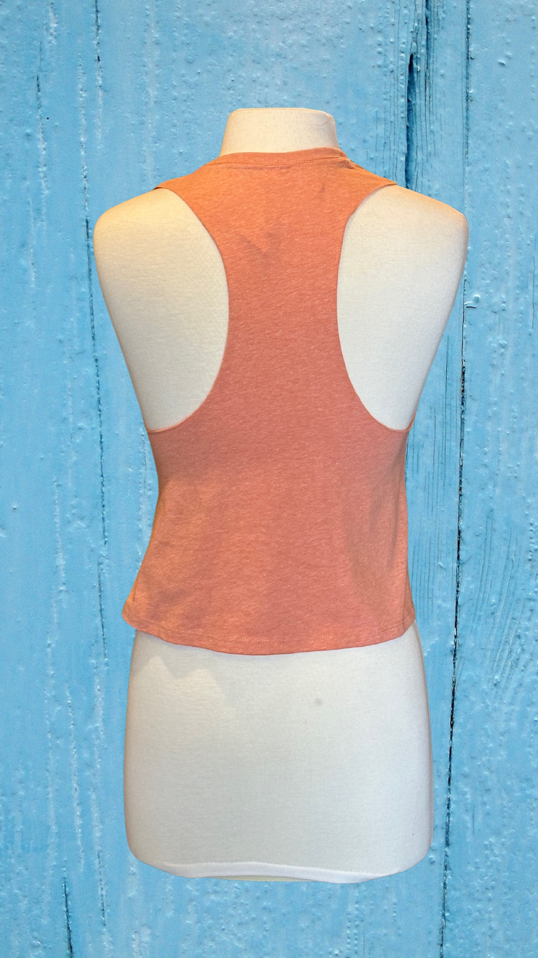 Women's Cropped Tank Top - Sunset - Kaia Logo (Front) - Blue Text