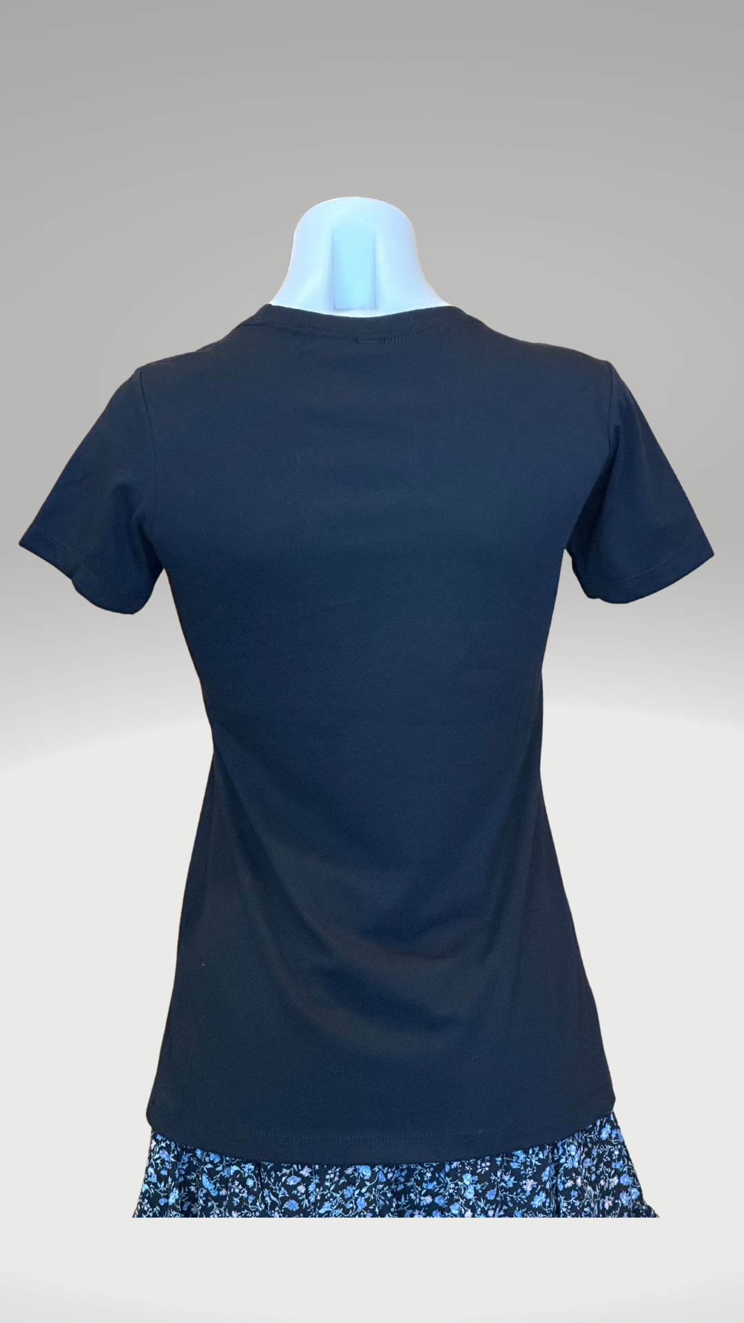 Women's Short Sleeve T-Shirt - Black - Black/White Kaia Logo (Front) - White Text