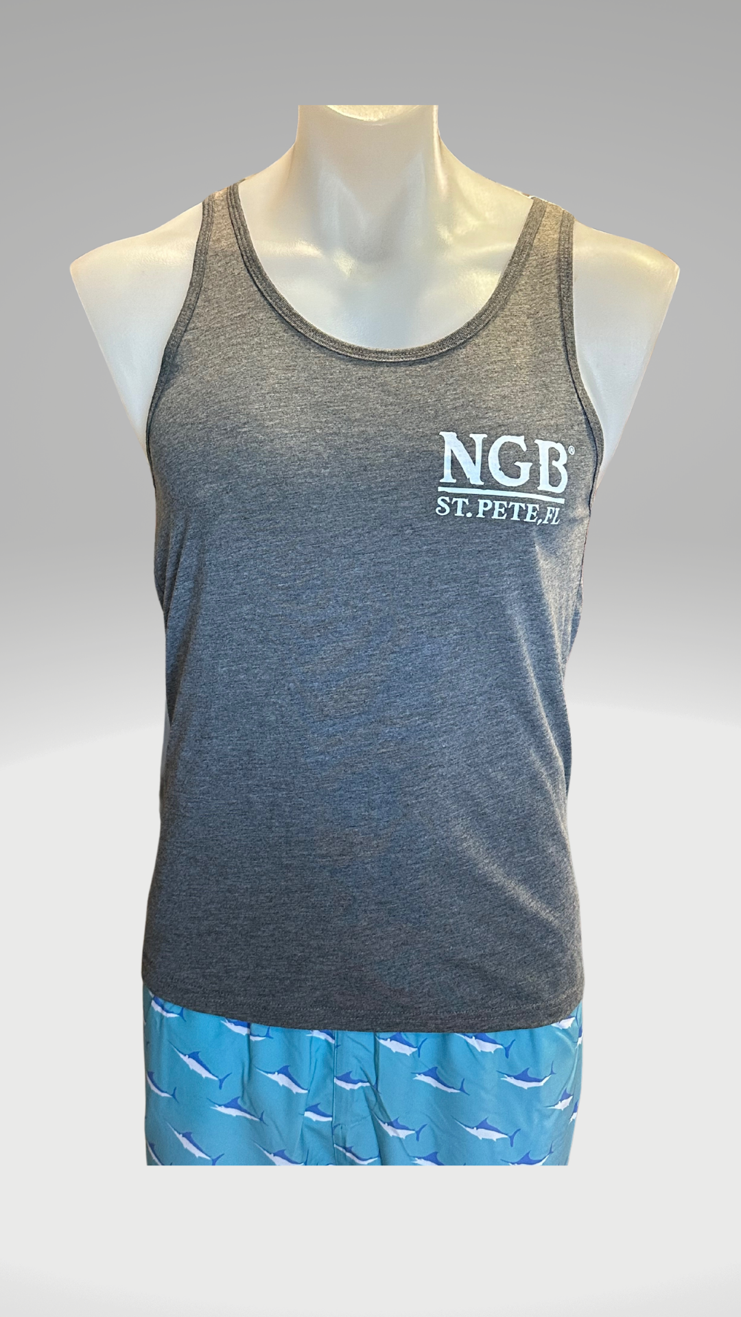 Men's Tank Top - Grey - Black/White Kaia on FL Seal