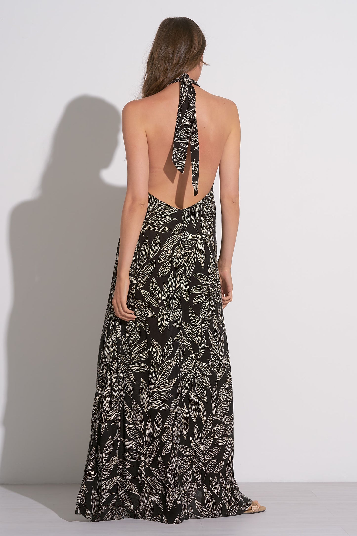Halter-Neck Maxi Dress - Black Cartagena