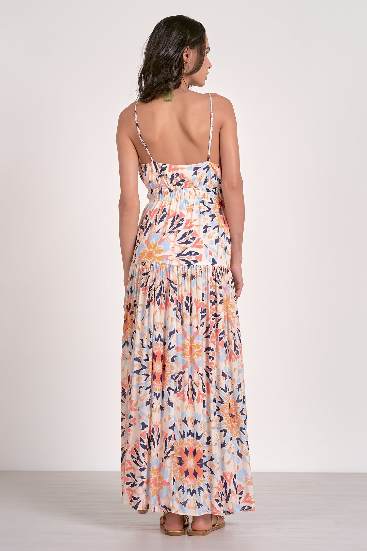 Spaghetti Strap Tiered Maxi Dress - Kaleidoscope