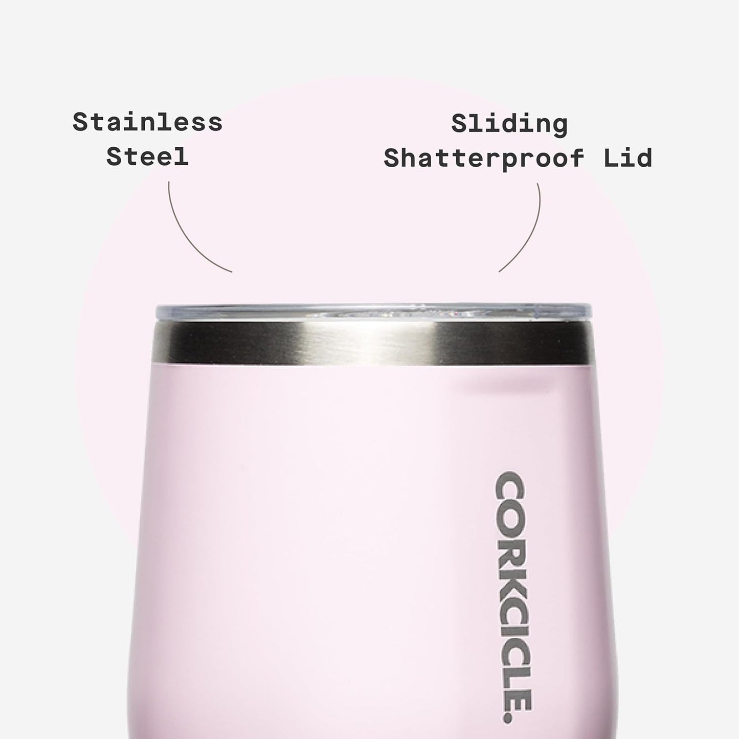 12 oz Stemless - Powder Puff