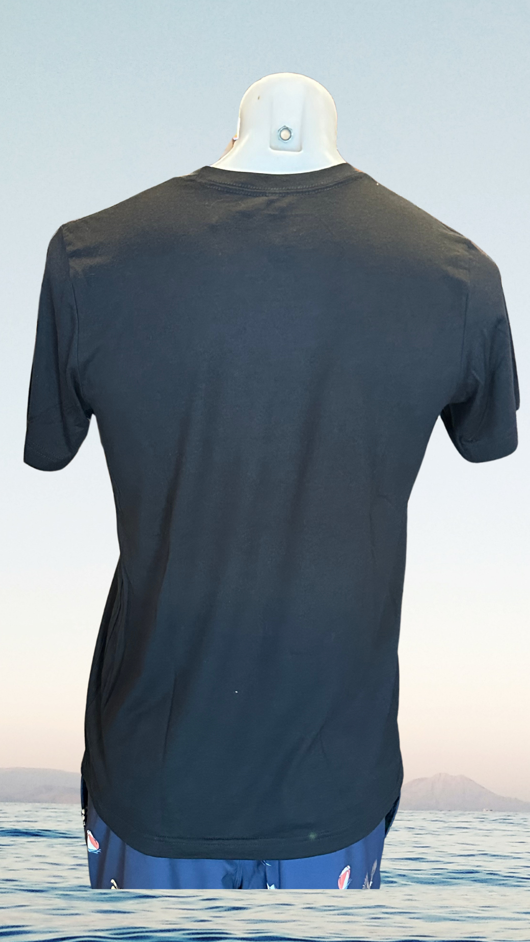 Short Sleeve T-Shirt - Black - Kaia on Distressed FL Flag (Front)