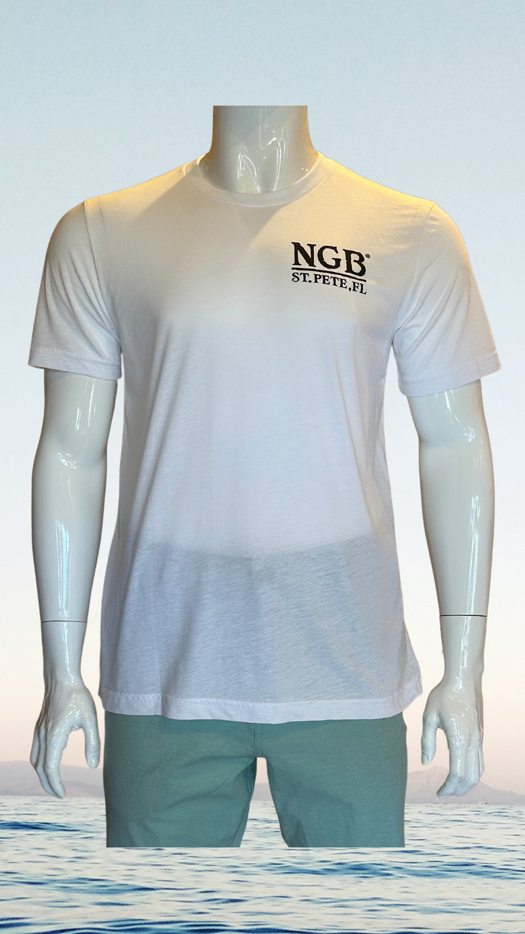 Short Sleeve T-Shirt - White - Black/White Kaia on FL Seal