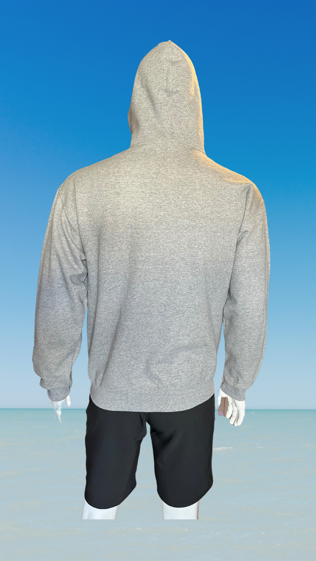Pullover Hoodie - Light Grey - Black/White Kaia on FL Seal (Front)