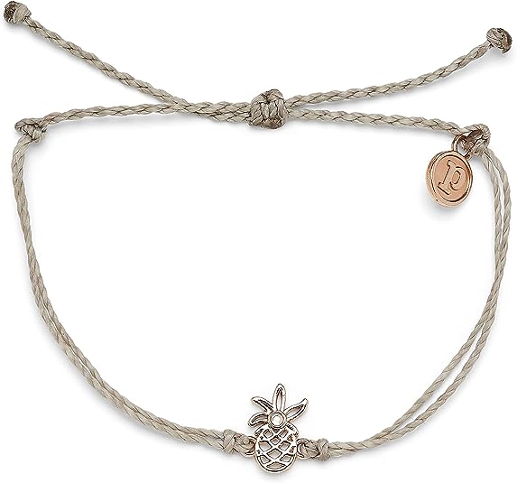 Charm Bracelet - Open Pineapple - Rose Gold - Light Grey