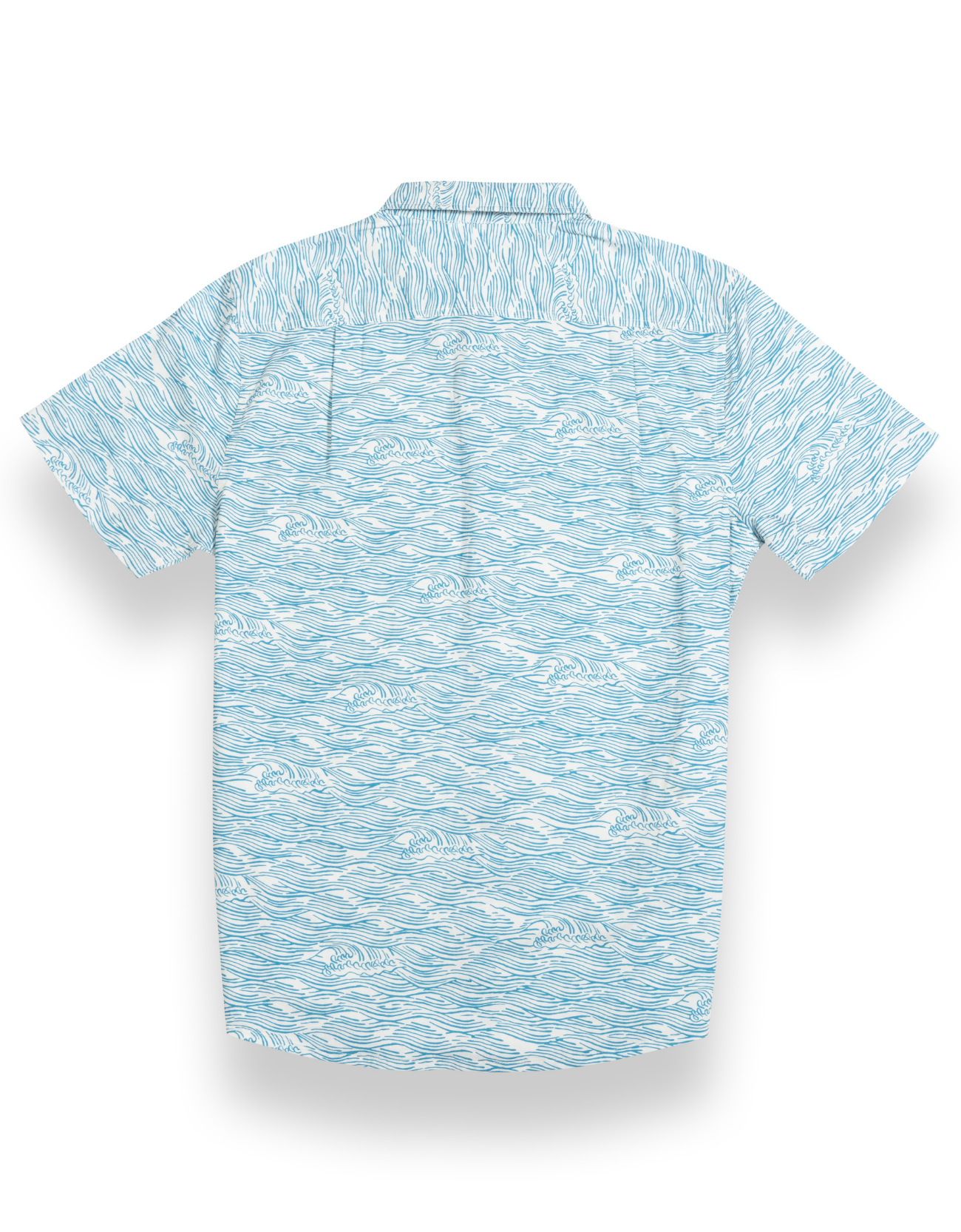 7-Seas Short Sleeve Button-Down Shirt - Roll Tides (Light Blue)