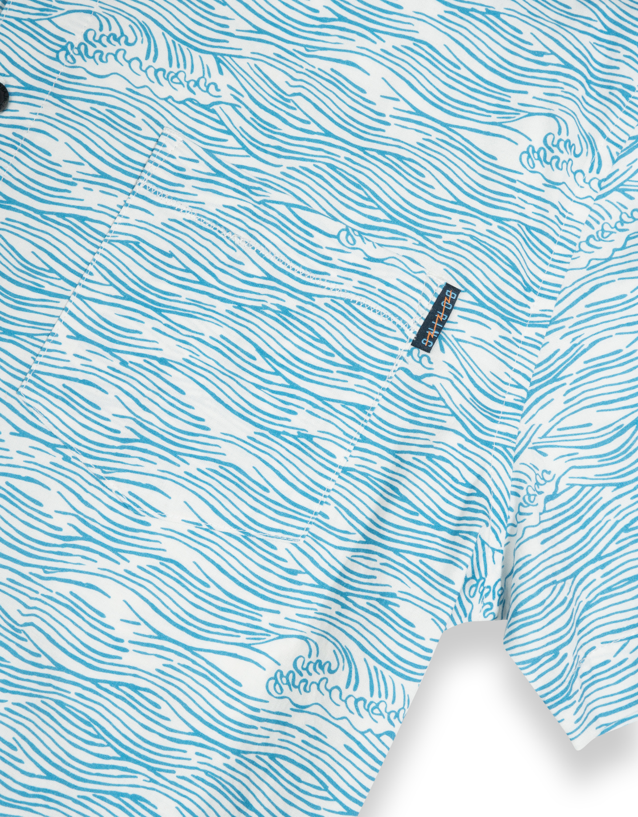 7-Seas Short Sleeve Button-Down Shirt - Roll Tides (Light Blue)