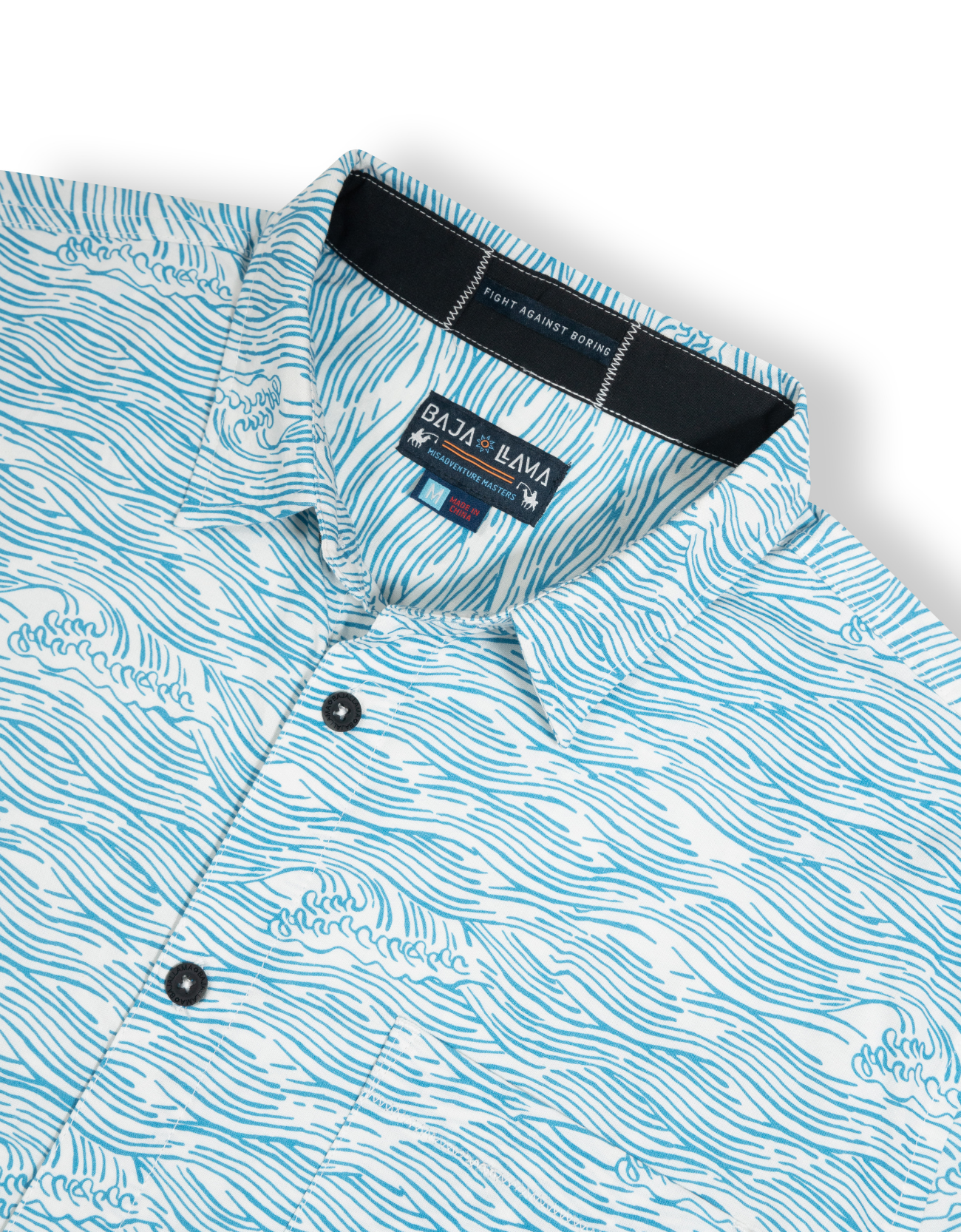 7-Seas Short Sleeve Button-Down Shirt - Roll Tides (Light Blue)