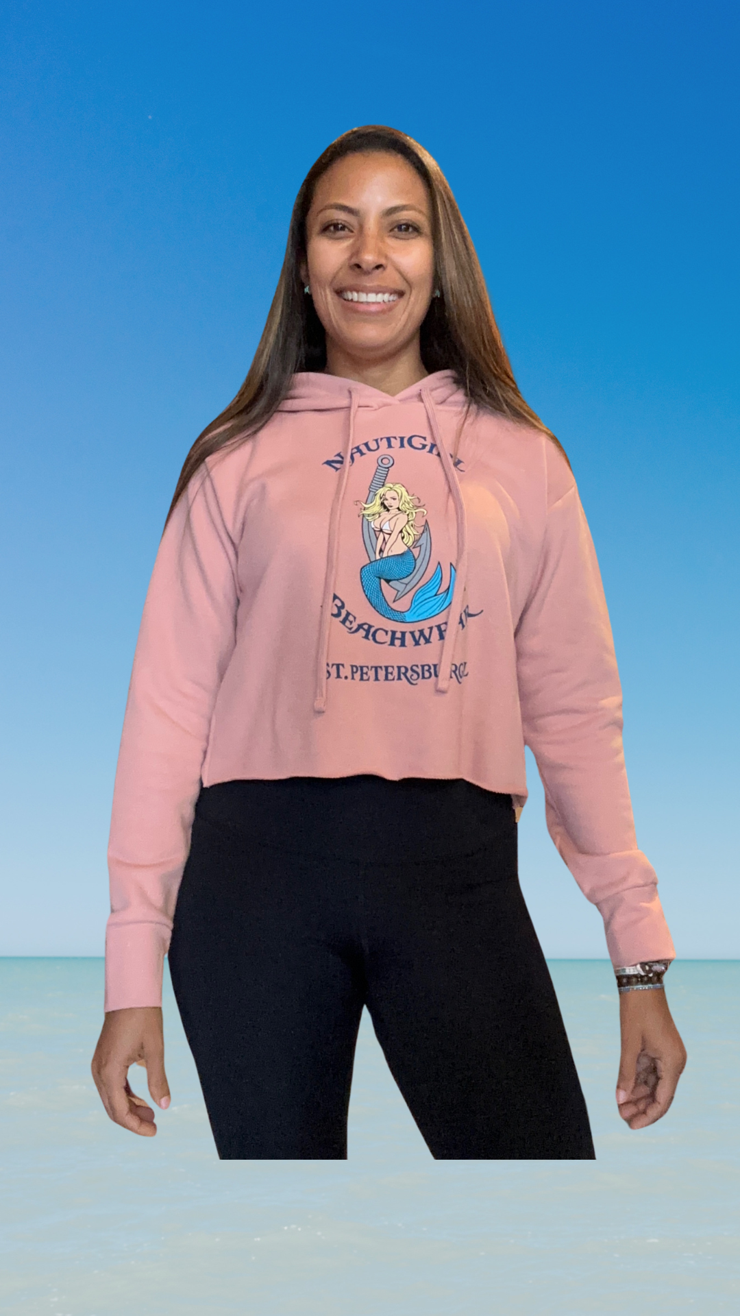 Women's Pullover Hoodie - Desert Pink - Kaia Logo (Front)